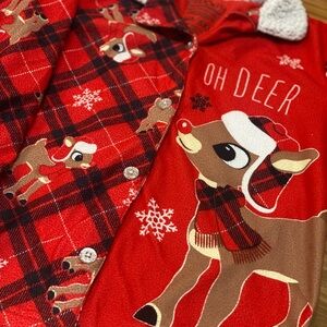 Kids Red Reindeer Pajama Set